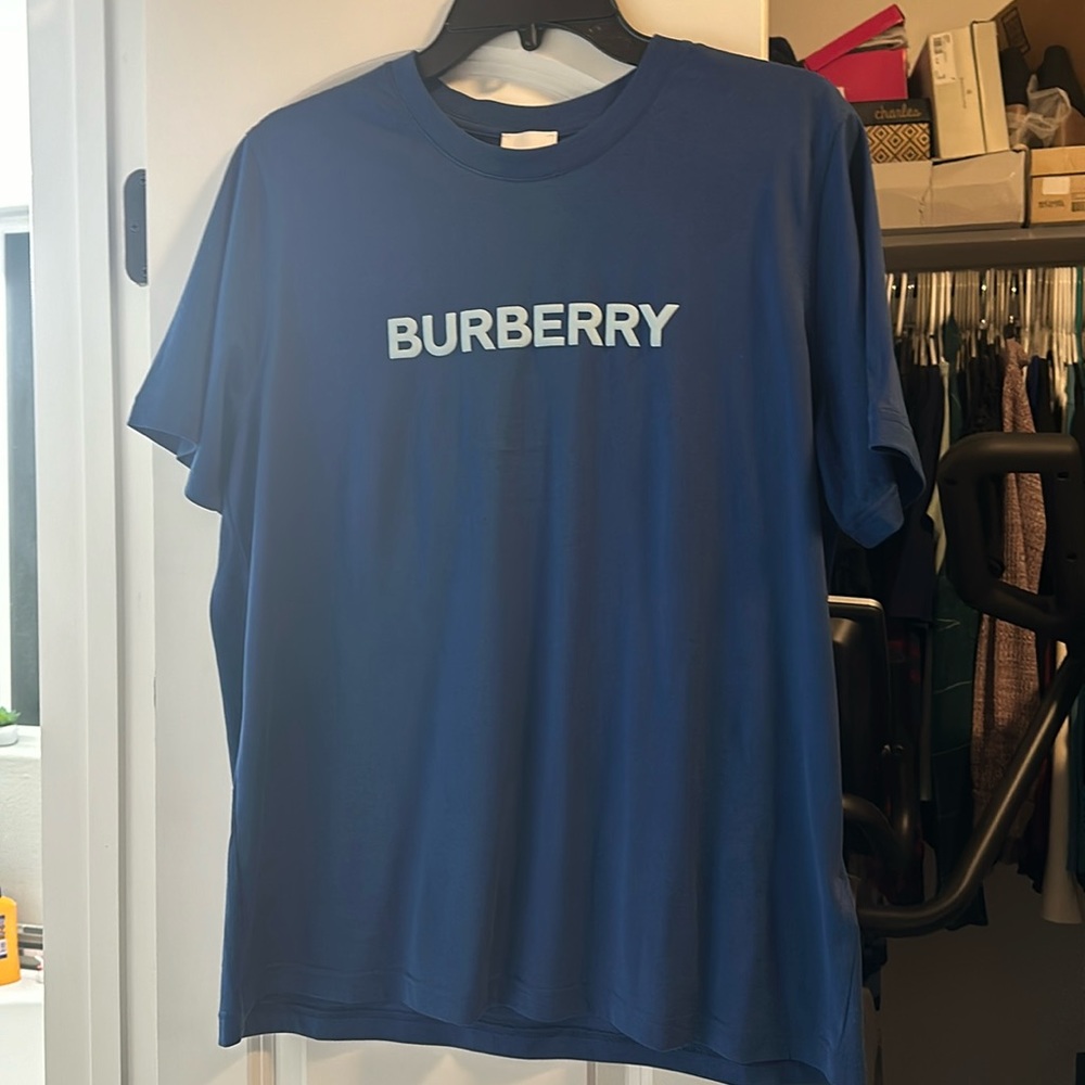 Burberry Oversized T Shirt Blue